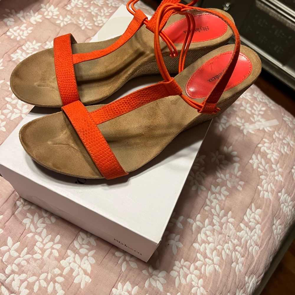 Summer sandals in orange